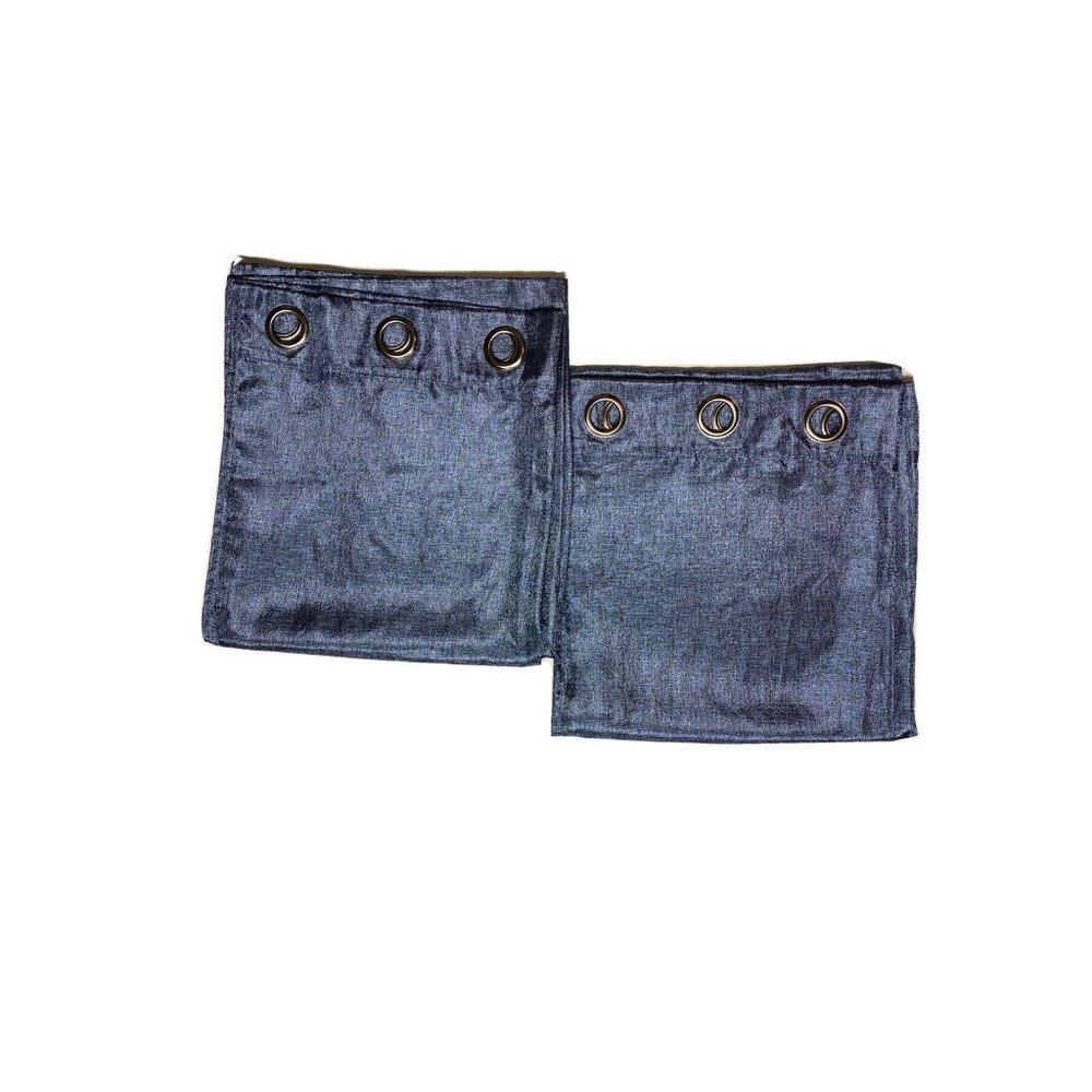 Pair Blue Shiny Luxury Curtains Panels Drapes 84"